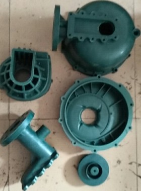 绿色塑料化工大头泵配件叶轮 中封盖 主体 自吸筒 后封盖 脚架