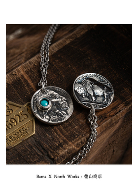 BARNS x NORTHWORKS 季节限定 古银币改制 天然松石 项链 BR-8459