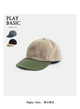 Mighty Shine 秋冬春户外休闲抓绒棒球帽字母标90年代经典帽型