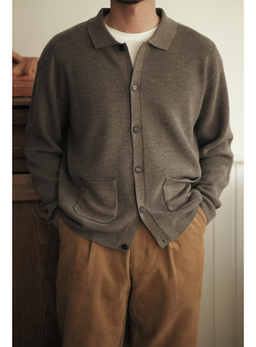 VALLEE 德国进口扬子纱重磅全羊毛口袋开衫 两色入 VE093