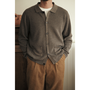 VALLEE 德国进口扬子纱重磅全羊毛口袋开衫 两色入 VE093