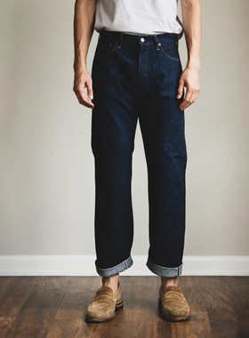 orSlow 王牌定番 105XX 1950S 赤耳丹宁裤纺纱机纱线 古董机缝制