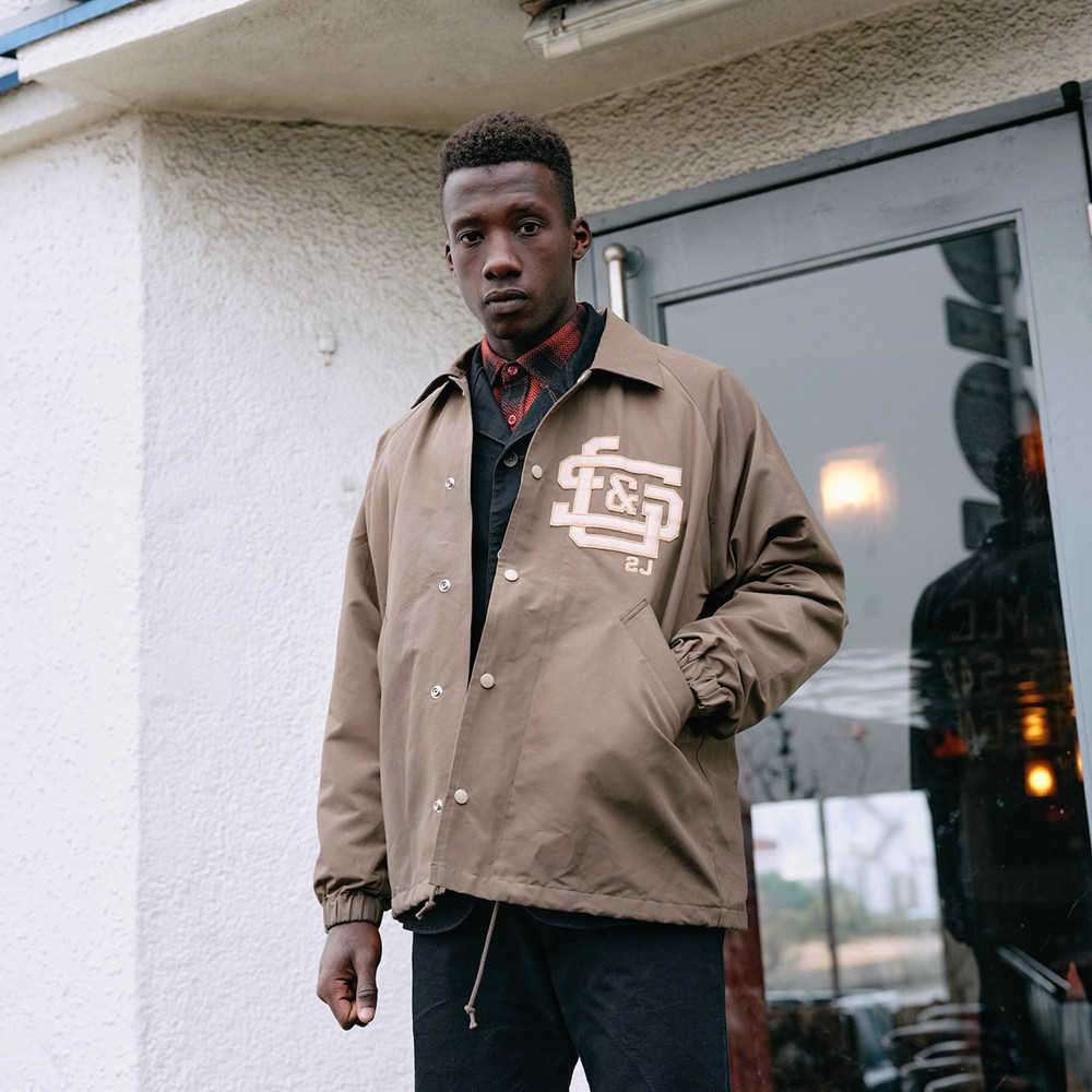 定番 GypsySons 机车主题V.M.C 60/40教练夹克 毛毡刺绣 宽松短裁