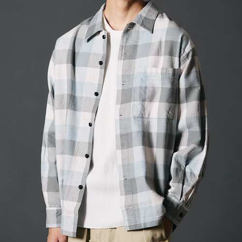 BARNS × Shuttle Notes 联名靛蓝格纹衬衫 BR-25139