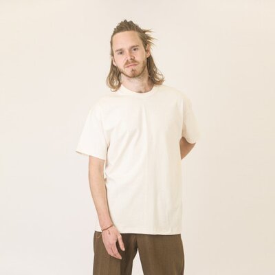 s.o.s.真正严苛有机棉花古董机织绵软舒适圆领短袖T恤男女ST-1000