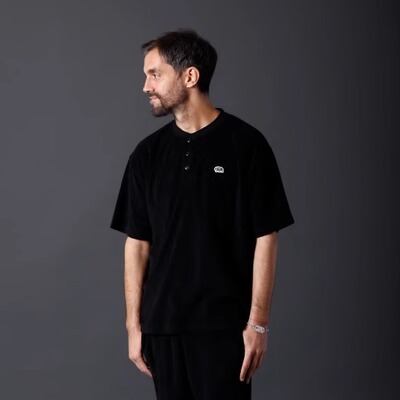 Barns复古穿搭毛圈绒亨利领T恤 夏末初秋松弛感oversize BR-24207