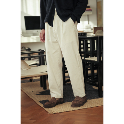 VALLEE 意大利进口面料全棉重磅灯芯绒宽松休闲长裤 两色入 VE092