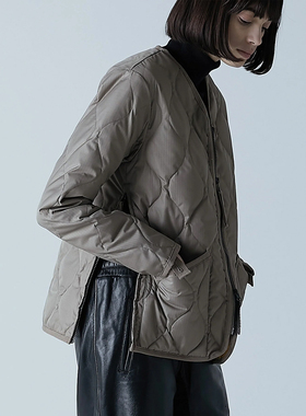 TAION军事主题明星单品V领拉链羽绒服绗缝夹克男女内搭 101ZML-1