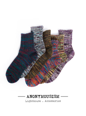 常年配靴佳品 Anonymous Ism 经典复古花纱中筒男棉袜 15030100