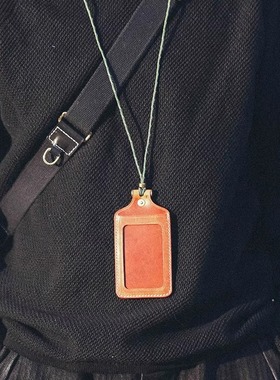 HK workshop头层horween牛皮手工多功能定制工作证件牌公交卡套