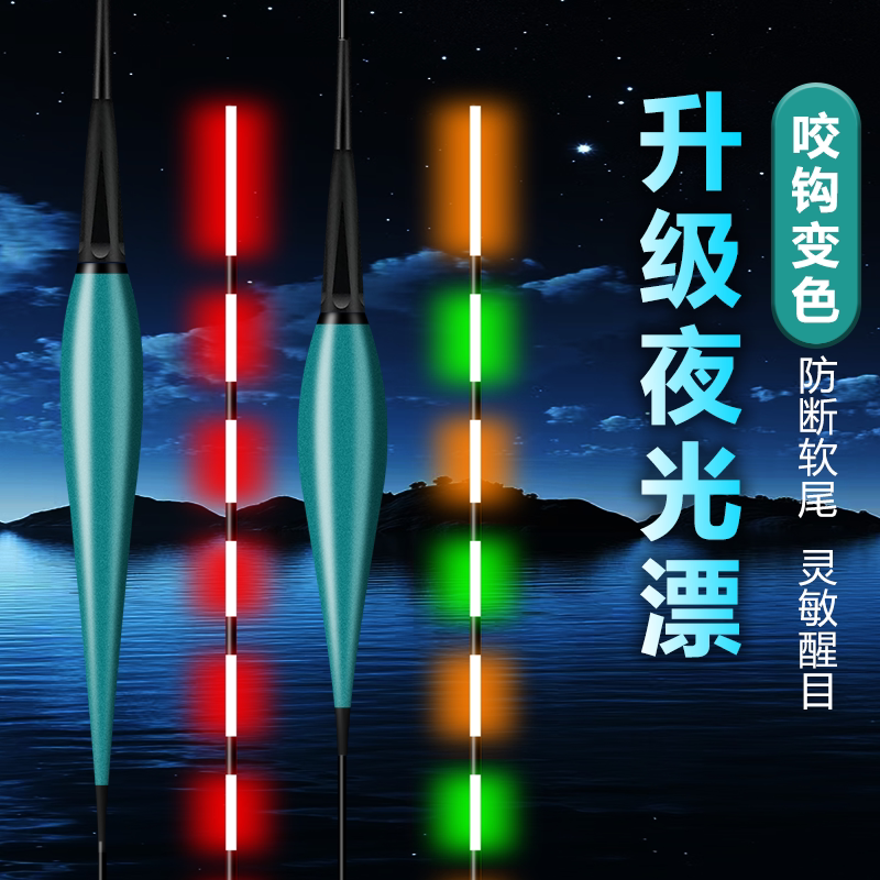 【7.8三支】高灵敏咬钩变色夜光漂鲫鱼漂醒目浮漂日夜两用电子漂