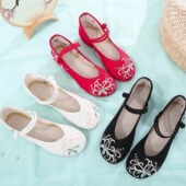 小跟女单鞋 中国风汉唐绣花布鞋 汉服搭配古装 2026老北京春夏新品