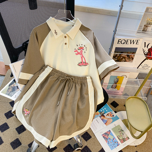 2026新款 偏胖女童初中生女孩大童女装 夏季 夏装 洋气高级感运动套装