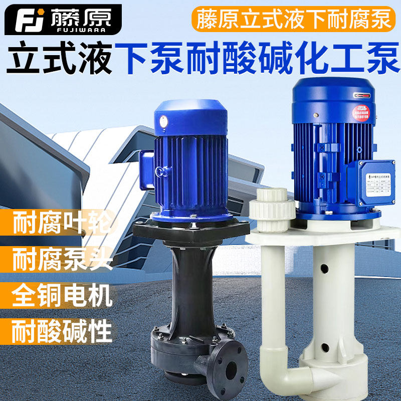 藤原立式液下泵耐酸碱塑料化工泵耐腐蚀槽内泵立式泵工业防腐泵