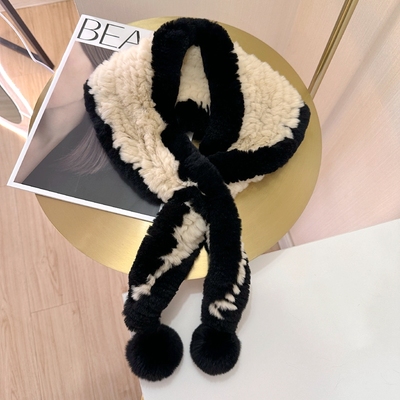 秋冬女士韩版拼色小披肩围巾