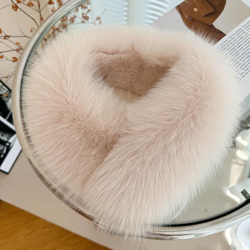 狐狸毛围巾磁吸扣双面毛围脖冬季