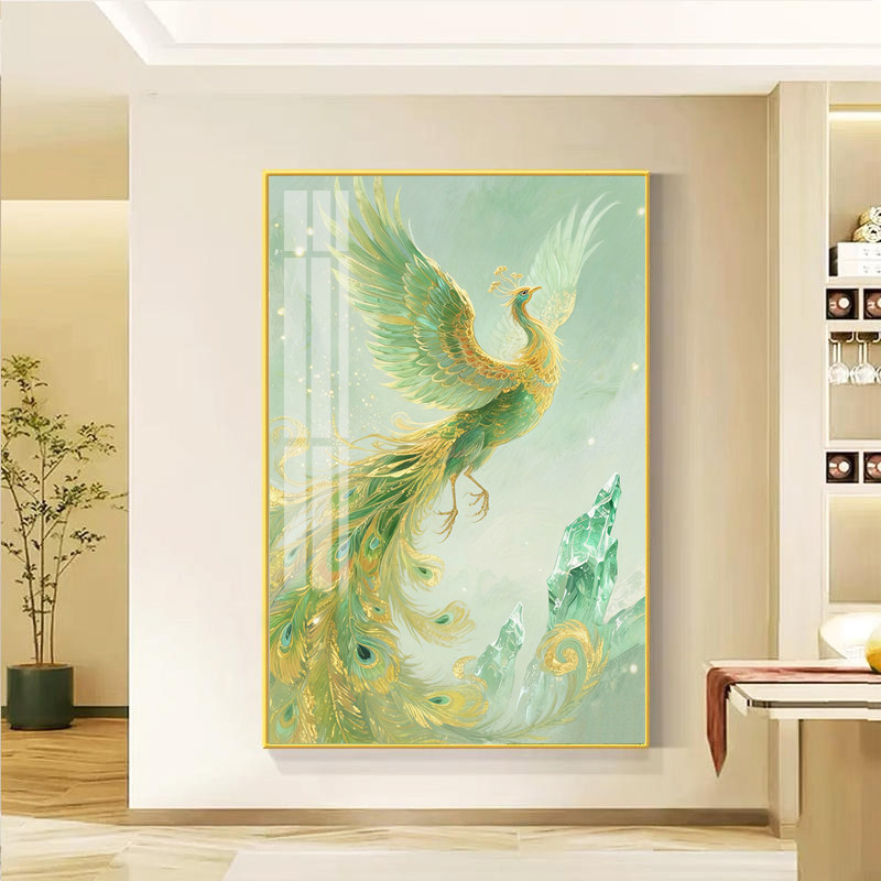 钻石绣绿色凤凰新款满钻客厅钻石画新中式风水手工粘钻十字绣风景,居家布艺,钻石绣,淘宝优惠券,粉丝福利购,淘宝优惠卷