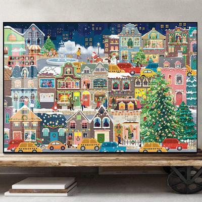 圣诞节礼物客厅满钻雪景城堡满钻