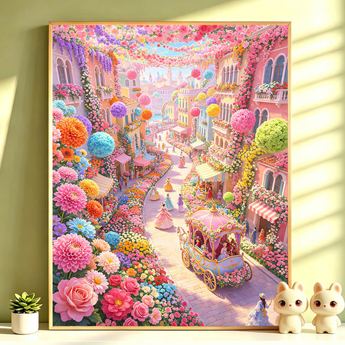 花卉街景满钻DIY钻石绣