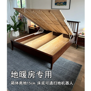 2025新款带储物空间适合小房间1米8实木1米5双人北欧白蜡木温莎床