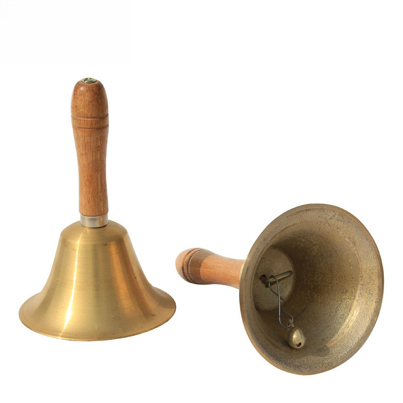 专业乐器大课铃 小课铃 11CM木柄 铜制 铜铃铛 手摇铃铛
