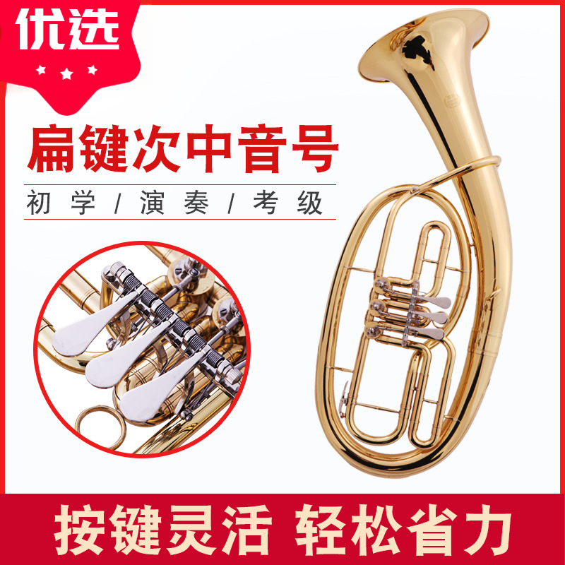 专业扁键次中音号大号乐器大抱号低音号乐队降B调铜管乐器大号