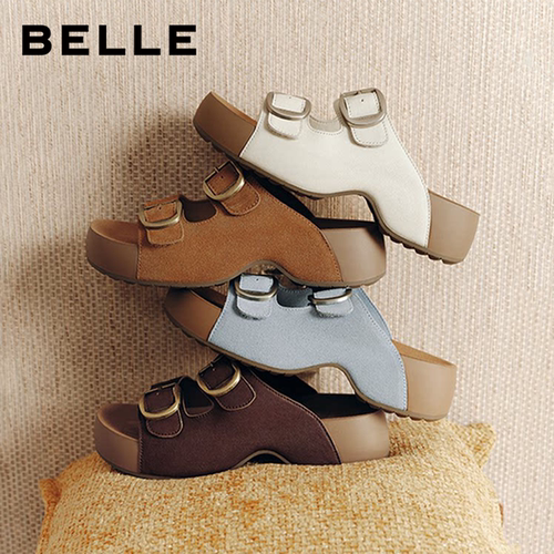 百丽孙千同款增高女款勃肯拖鞋