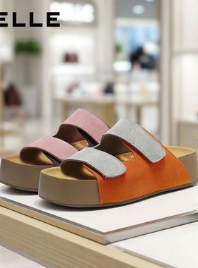百丽厚乳吐司2代勃肯拖鞋子26夏季新可外穿室内休闲女D5Z2 D5Z2D