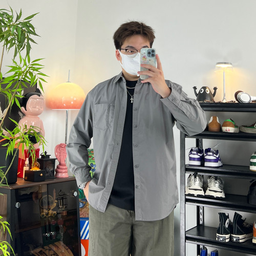 cityboy潮流复古纯棉长袖衬衫男