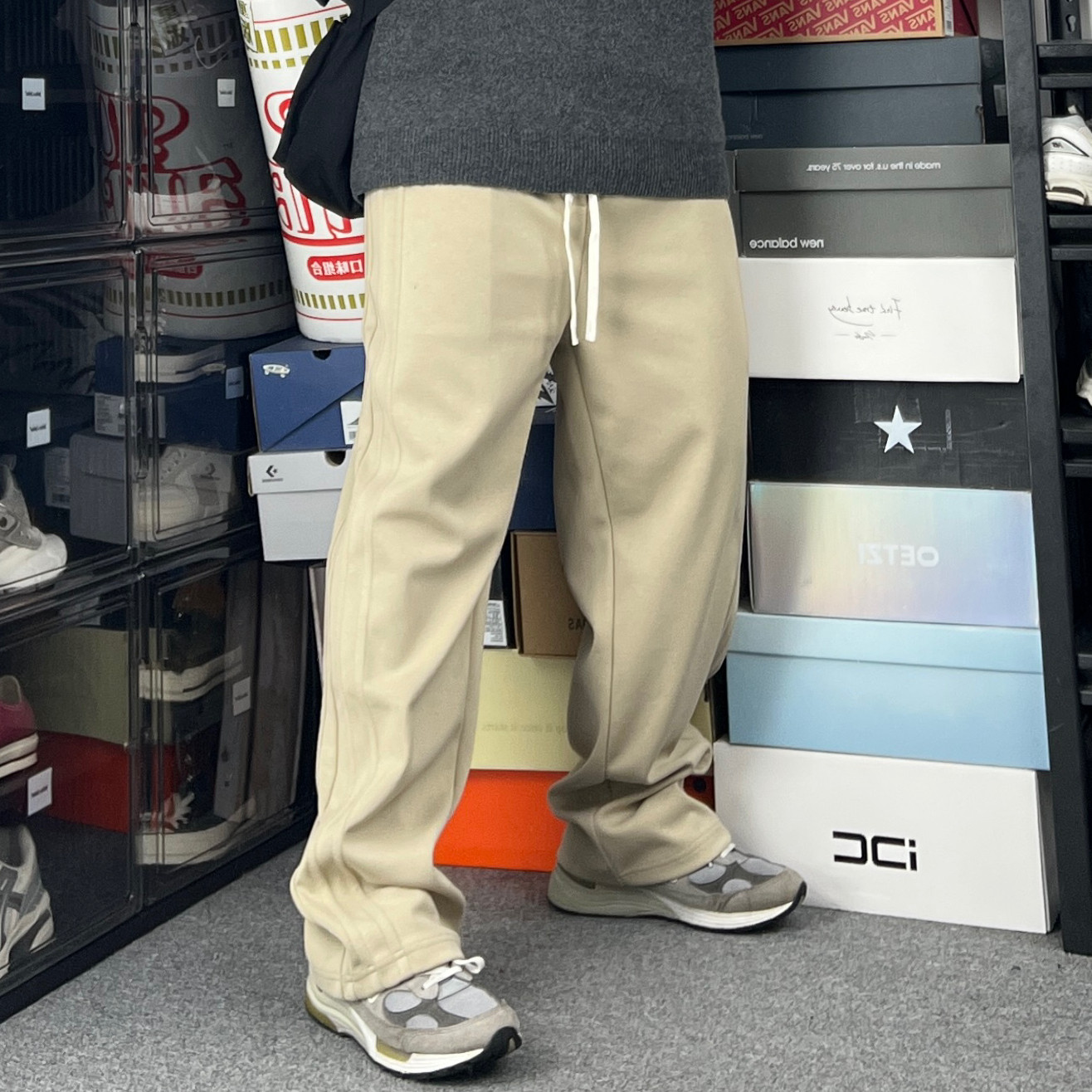 斌斌梨韩式vibe风重磅320克抽绳三条杠卫裤宽松直筒垂感休闲长裤,男装,卫裤,淘宝优惠券,粉丝福利购,淘宝优惠卷