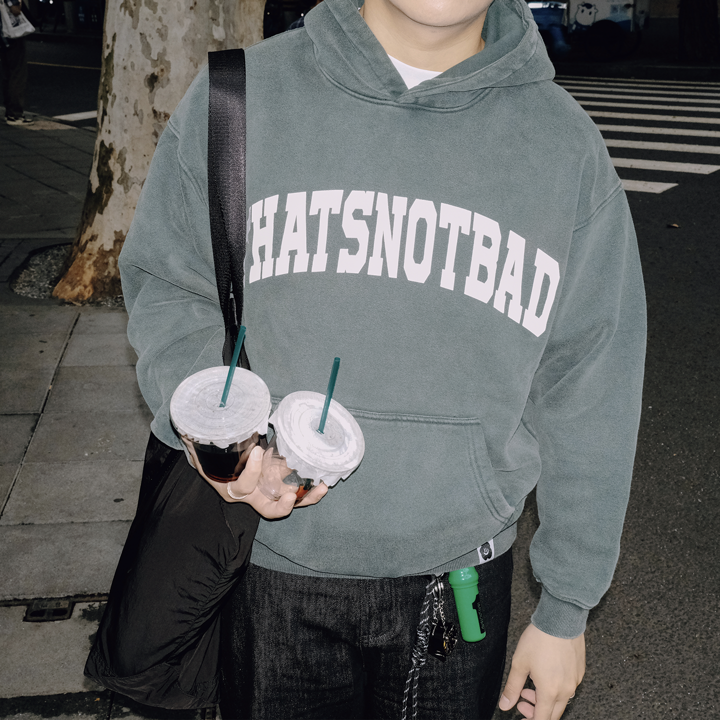 学院风字体水洗连帽卫衣｜宽松版型｜thatsnotbad