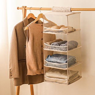 衣橱衣柜悬挂式收纳袋内衣裤衣物包包分层置物架多层网兜收纳挂袋