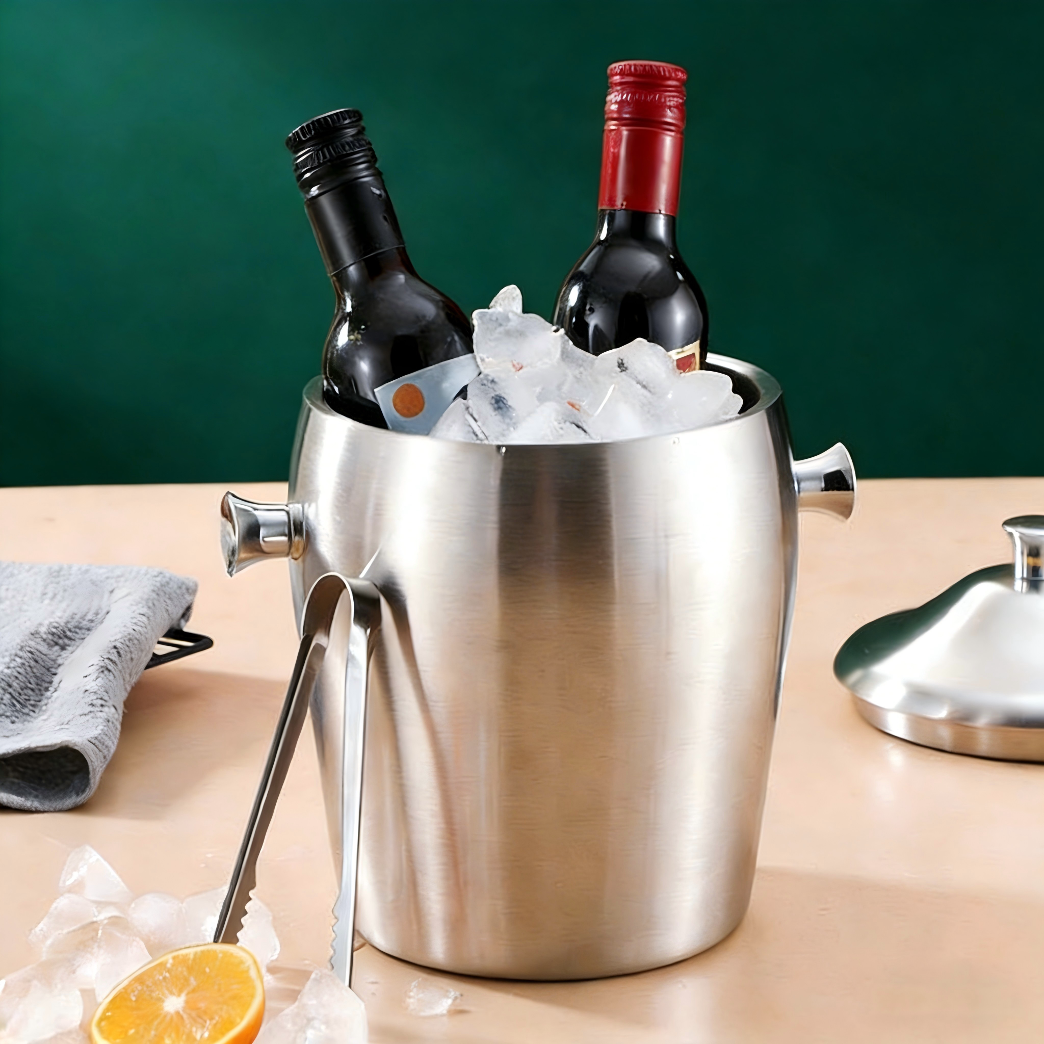 双层不锈钢冰桶商用酒吧ktv香槟桶冰块储存桶放扎啤酒饮料冰镇桶