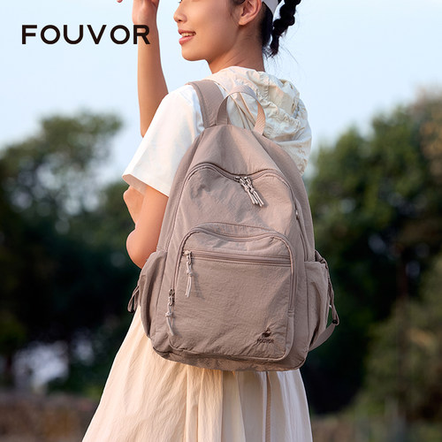 FOUVOR女轻便大容量折叠双肩包