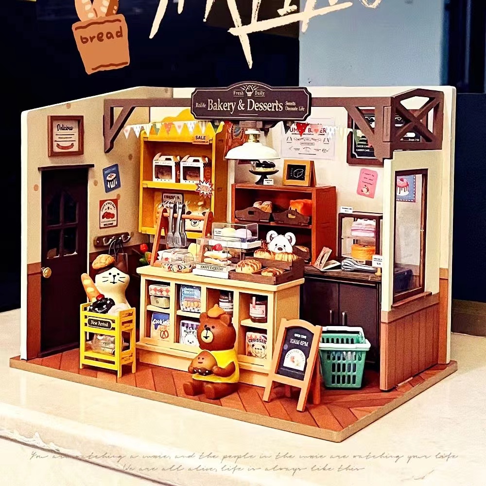 若态若来贝卡的面包店DIY手工小屋小房子艺术模型高颜值创意小店