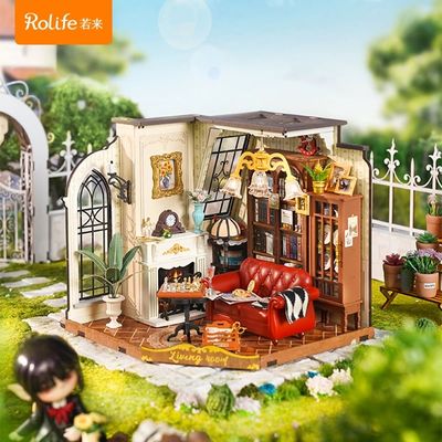 若来凯瑟琳的复古客厅若来新品rolife木质小屋diy拼装玩具礼物女