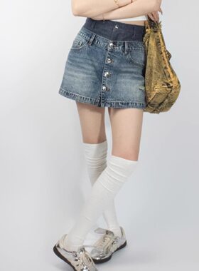 牛仔半身裙女设计感小众百搭