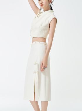 YIJIANGLAN 依江斓24秋冬新款女半身裙时尚国风新中式包臀24D6960