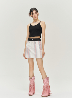 YIJIANGLAN24春夏新款条纹定制半身裙短裙包臀裙YJL24C8507