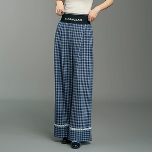 设计感小众宽松显瘦阔腿8D8022 格子裤 YIJIANGLAN 依江斓早秋新品