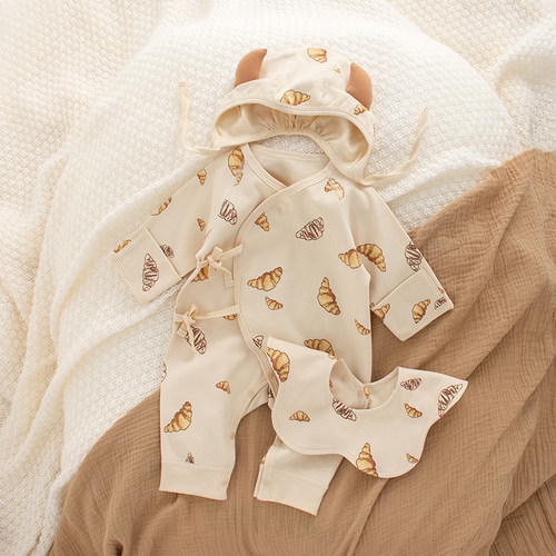 北欧ins哈衣a类纯棉四季双层护肚