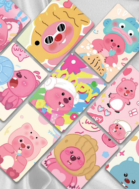 LOPPY小海狸镭射小卡可爱露比官方小卡片卡自印皮巴拉3寸lomo卡