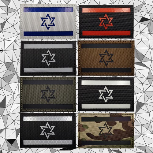 Israeli flags 以色列旗帜反光臂章夜光魔术贴士气章战术背包布贴
