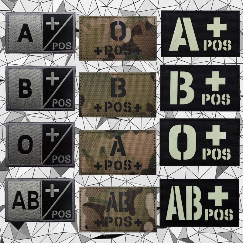 迷彩血型夜光魔术贴徽章IR反光士气章军迷背心士气章战术背包布贴