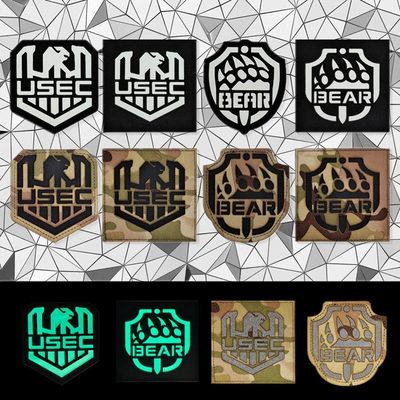 逃离塔科夫 反光+夜光魔术贴徽章 USEC BEAR臂章 战术背包士气章