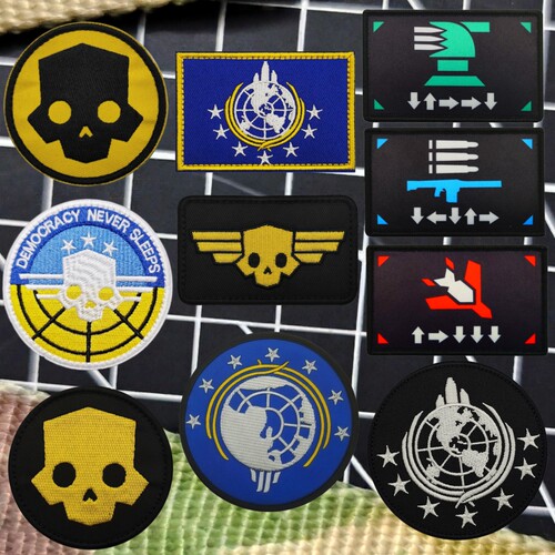 地狱潜兵hell divers 2刺绣臂章魔术贴章士气章背包贴游戏COS徽章