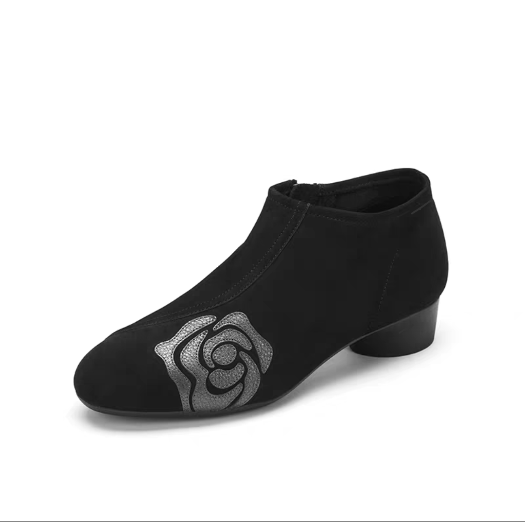 雅氏4SF0 2025新款复古时尚百搭优雅高贵大气脚踝靴舒适女靴