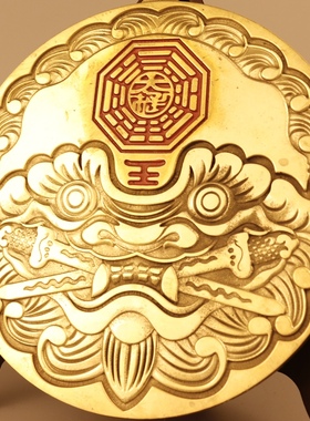 纯铜狮咬剑睚眦门对门