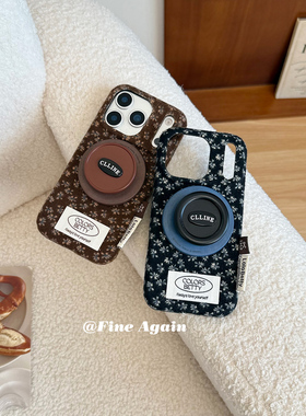 小众ins秋冬氛围感复古风碎花磁吸支架适用iphone17ProMax苹果16手机壳14温柔小香风15女13