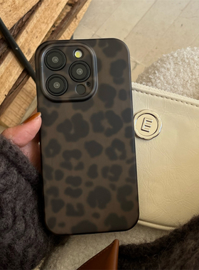 秋冬ins小众简约辣妹个性时髦豹纹琥珀适用iphone17ProMax苹果16手机壳14磨砂15女13